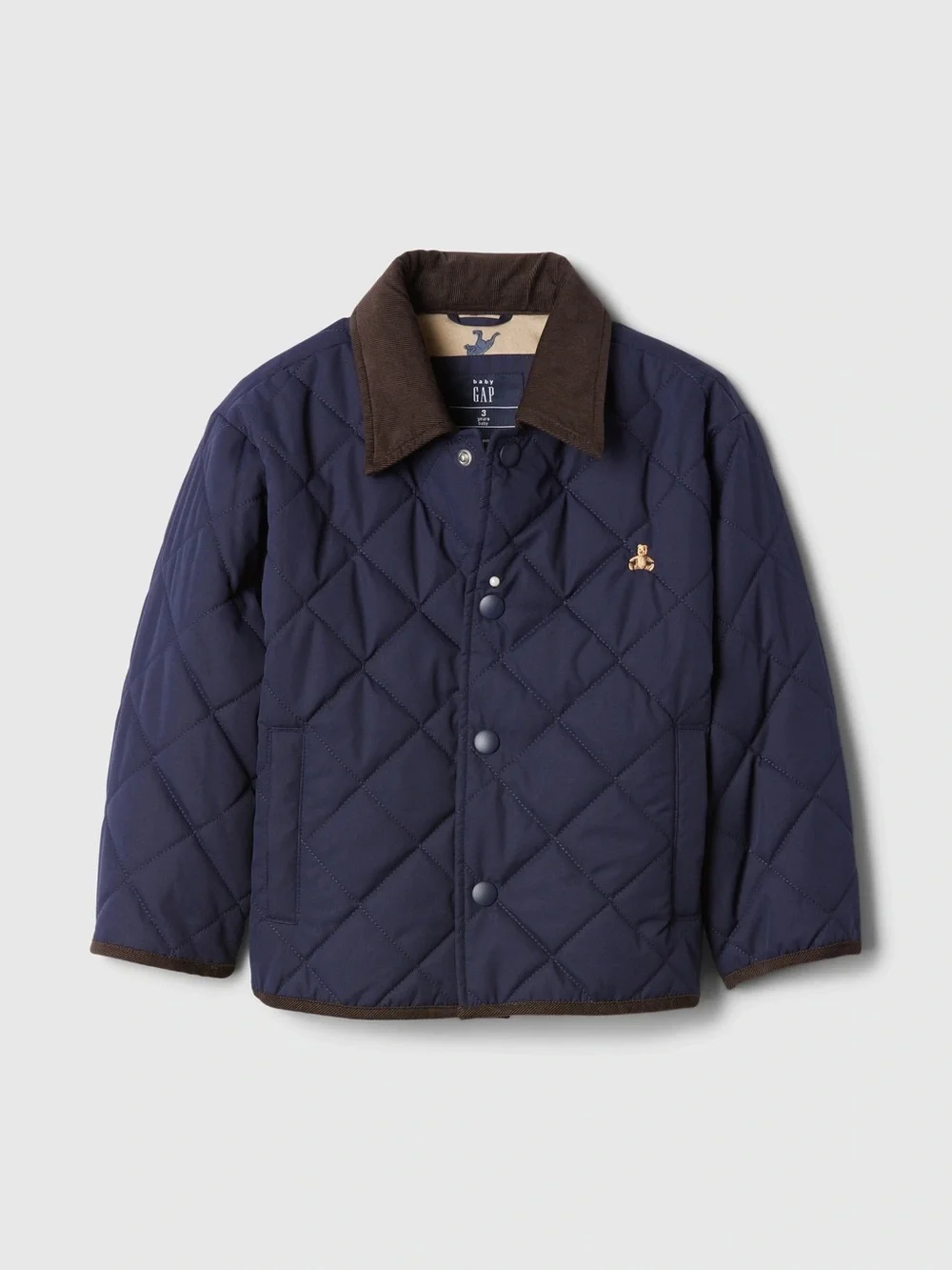 Gap Baby Navy Recycled Quilted Field Jacket 4 Year Corduroy Collar Barn Coat